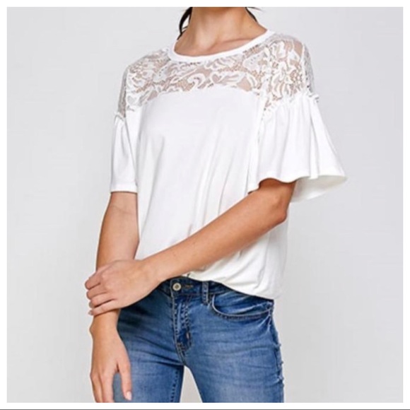 #13 Boho Chic Fabulous Lace Trim Tunic Top - Picture 5 of 5